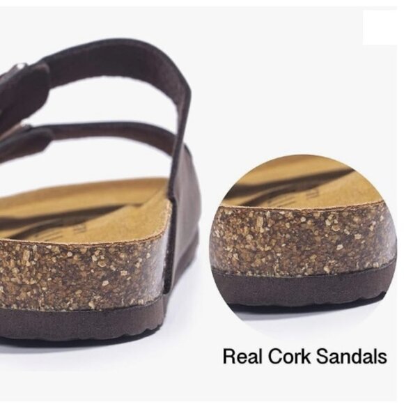 FITORY Men's Sandals, Arch Support Slides w/Adjustable Buckle Straps Size 10 - Picture 6 of 6